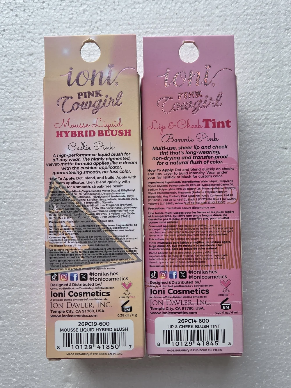 Ioni Pink Cowgirl Makeup Set Mousse Hybrid Blush & Lip & Cheek Tint
